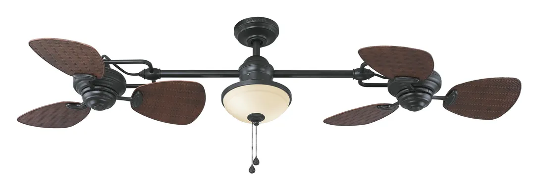 Harbor Breeze Twin Breeze II 74-in Oil-Rubbed Bronze Incandescent Indoor/Outdoor Ceiling Fan with Light (6-Blade), photo 12 of 18