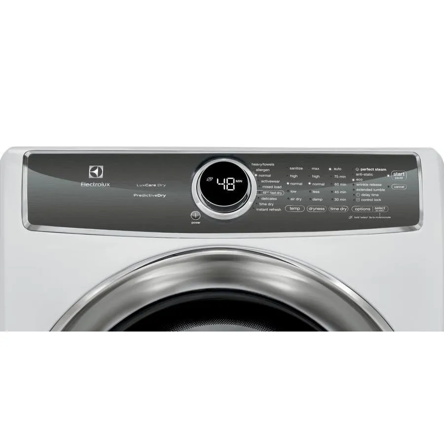Electrolux 8-cu ft Reversible Side Swing Door Stackable Steam Cycle Gas Dryer (Island White) ENERGY STAR, photo 4 of 19