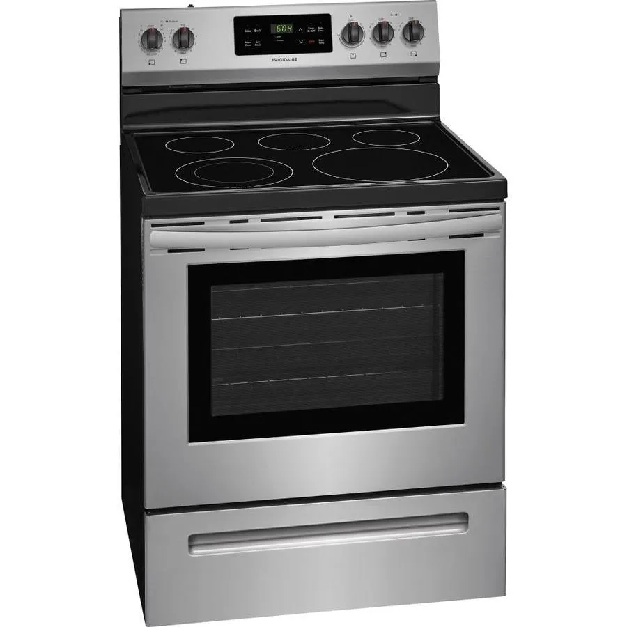Frigidaire 30-in Smooth Surface 5 Elements 5.4-cu ft Steam Cleaning Freestanding Electric Range (EasyCare Stainless Steel), photo 18 of 18