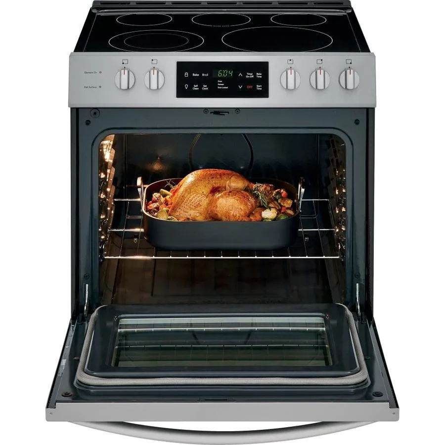 Frigidaire 30-in Smooth Surface 5 Elements 5-cu ft Self-Cleaning Freestanding Electric Range (EasyCare Stainless Steel), photo 9 of 20