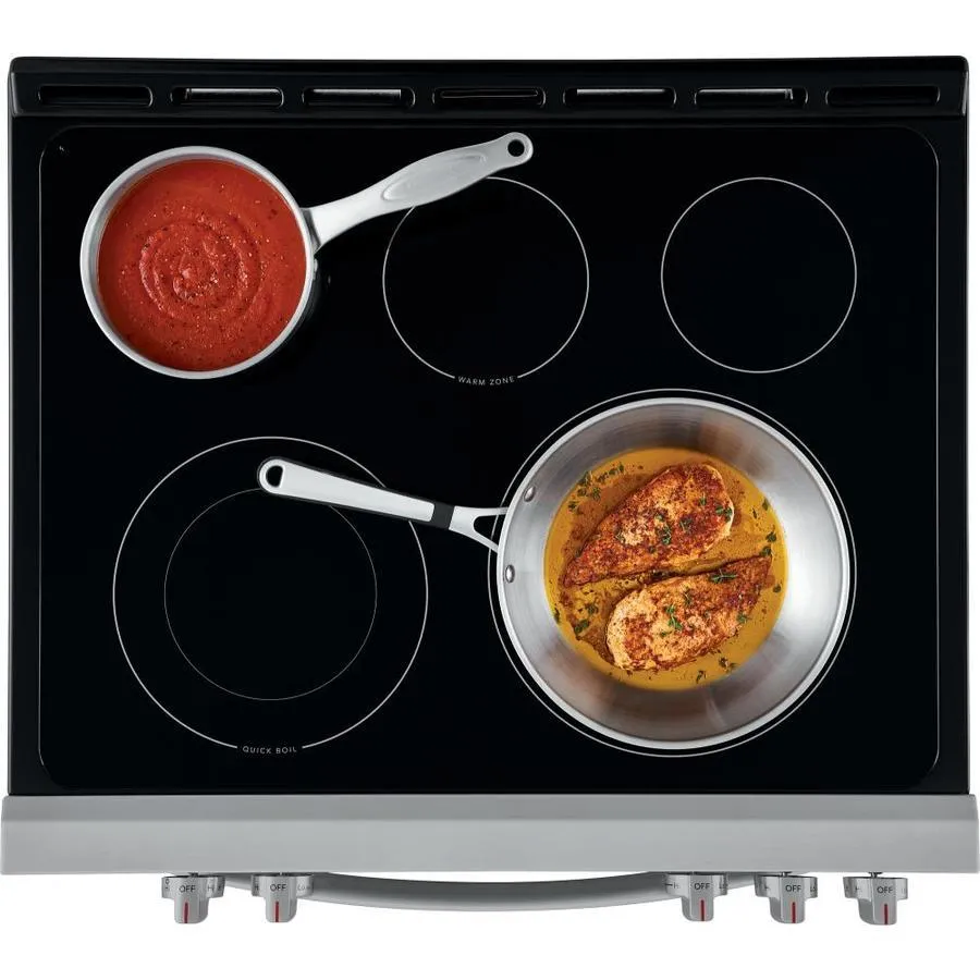 Frigidaire 30-in Smooth Surface 5 Elements 5-cu ft Self-Cleaning Freestanding Electric Range (EasyCare Stainless Steel), photo 3 of 20