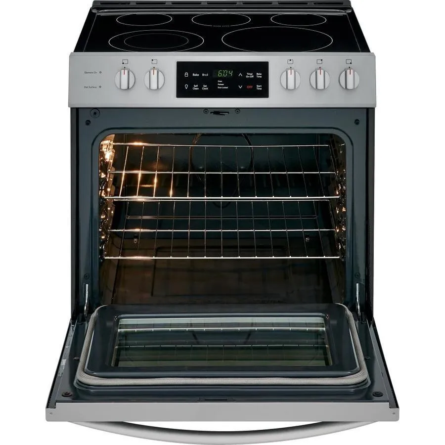 Frigidaire 30-in Smooth Surface 5 Elements 5-cu ft Self-Cleaning Freestanding Electric Range (EasyCare Stainless Steel), photo 2 of 20