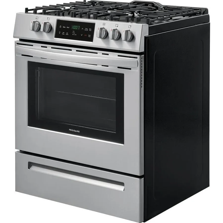 Frigidaire 30-in 5 Burners 5-cu ft Self-Cleaning Freestanding Gas Range (EasyCare Stainless Steel), photo 3 of 19