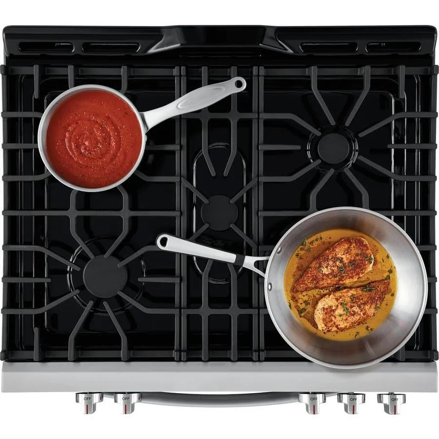 Frigidaire 30-in 5 Burners 5-cu ft Self-Cleaning Freestanding Gas Range (EasyCare Stainless Steel), photo 6 of 19