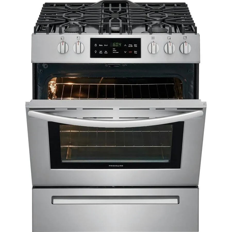 Frigidaire 30-in 5 Burners 5-cu ft Self-Cleaning Freestanding Gas Range (EasyCare Stainless Steel), photo 2 of 19