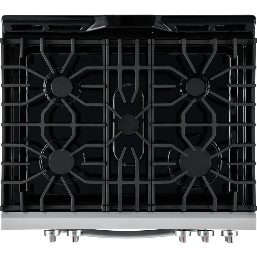 Frigidaire 30-in 5 Burners 5-cu ft Self-Cleaning Freestanding Gas Range (EasyCare Stainless Steel), photo 8 of 19