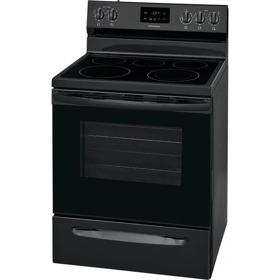 Frigidaire 30-in Smooth Surface 5 Elements 5.3-cu ft Freestanding Electric Range (Black), photo 2 of 11