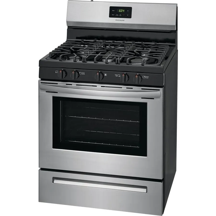 Frigidaire 30-in 5 Burners 5-cu ft Freestanding Gas Range (EasyCare Stainless Steel), photo 2 of 15