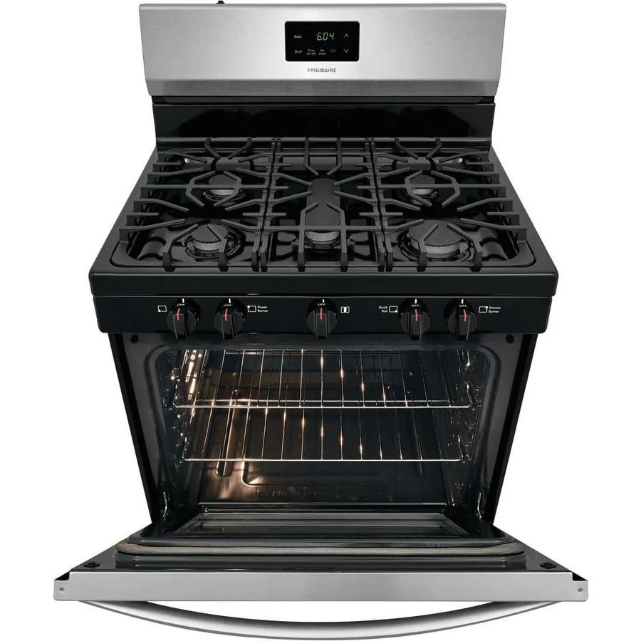 Frigidaire 30-in 5 Burners 5-cu ft Freestanding Gas Range (EasyCare Stainless Steel), photo 6 of 15
