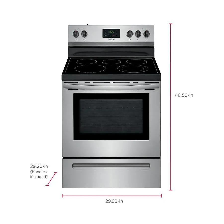 Frigidaire 30-in Smooth Surface 5 Elements 5.3-cu ft Freestanding Electric Range (EasyCare Stainless Steel), photo 10 of 14