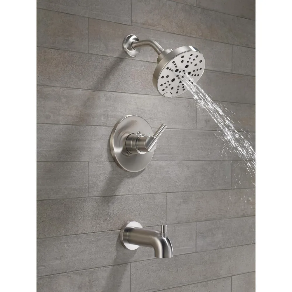 Nicoli Single-Handle 5-Spray Tub and Shower Faucet with H2OKinetic Technology in Stainless (Valve Included), photo 9 of 13