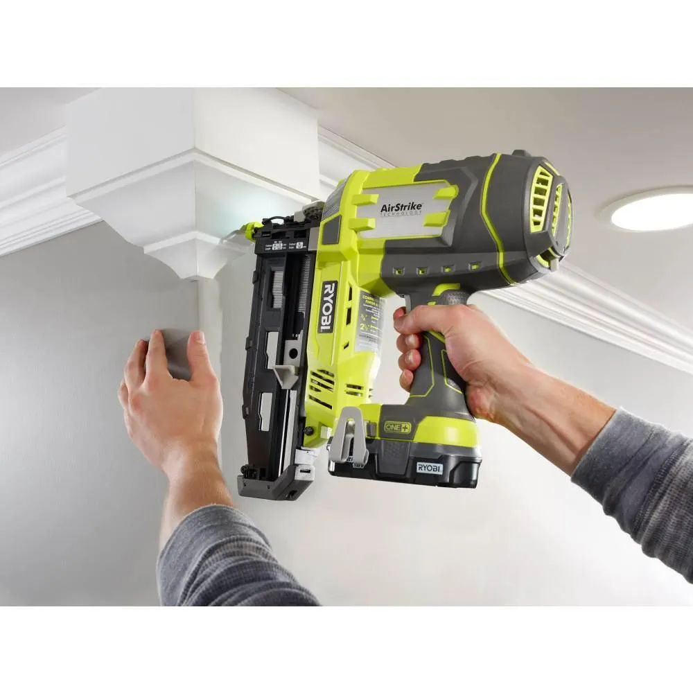 RYOBI 18V ONE+ Cordless AirStrike 18-Gauge Brad Nailer, 16-Gauge Straight Finish Nailer Kit w/(1)1.5Ah Battery and Charger, photo 11 of 15