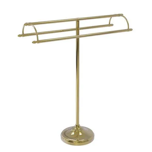 Allied Brass Free Standing Double Arm Towel Holder in Satin Chrome, photo 2 of 4