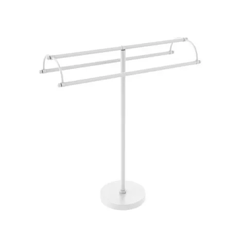 Allied Brass Free Standing Double Arm Towel Holder in Satin Chrome, photo 3 of 4