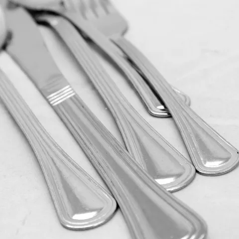 Bay 65 Piece Silver Stainless Steel Flatware Set with Wire Caddie