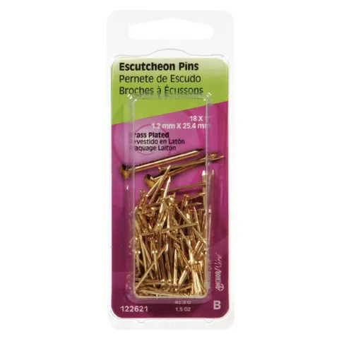18-Gauge x 1 in. Brass-Plated Steel Escutcheon Pins, 1 Pack (1.5 oz)