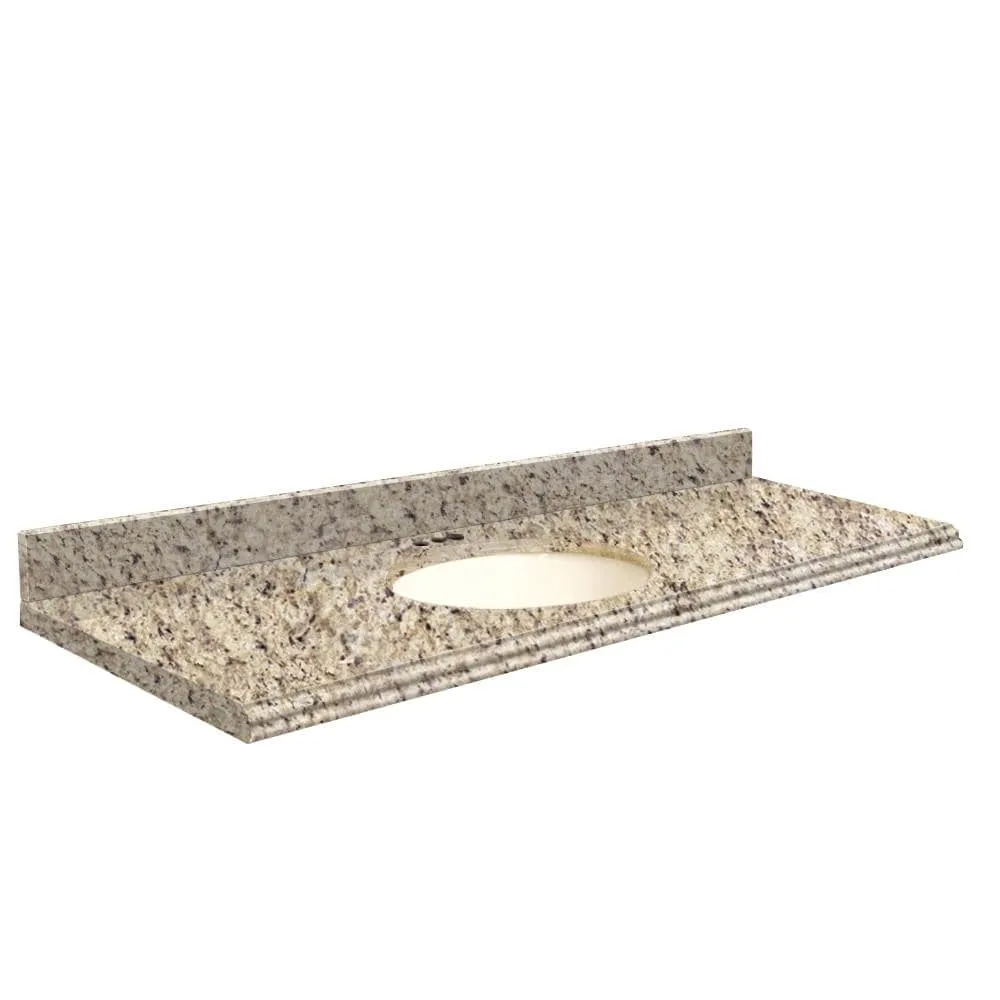Transolid 61-in Giallo Ornamental Granite Bathroom Vanity Top with Biscuit Undermount Sink, photo 3 of 4