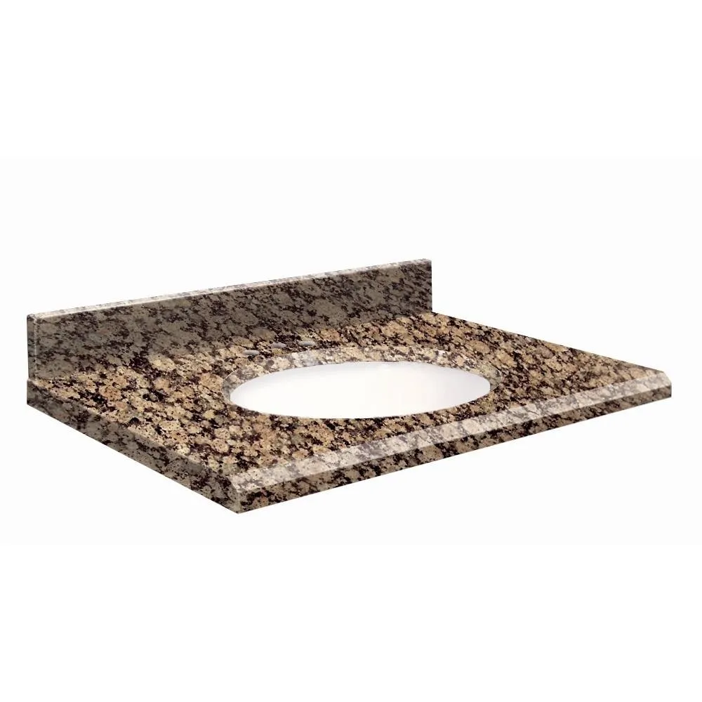 Transolid 37-in Baltic Brown Granite Bathroom Vanity Top with Oval Undermount Sink and Backsplash, photo 3 of 4