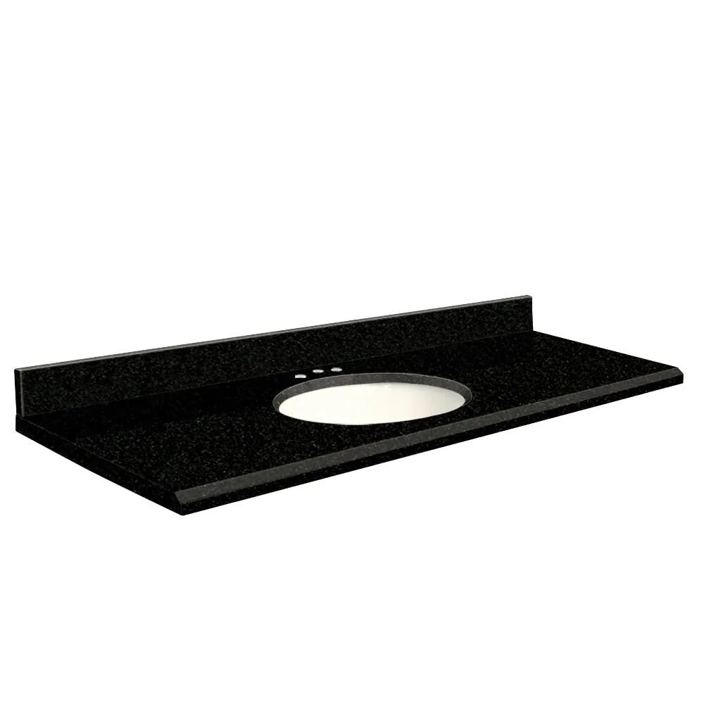 Transolid 61-in Absolute Black Granite Single Sink Bathroom Vanity Top, photo 3 of 4