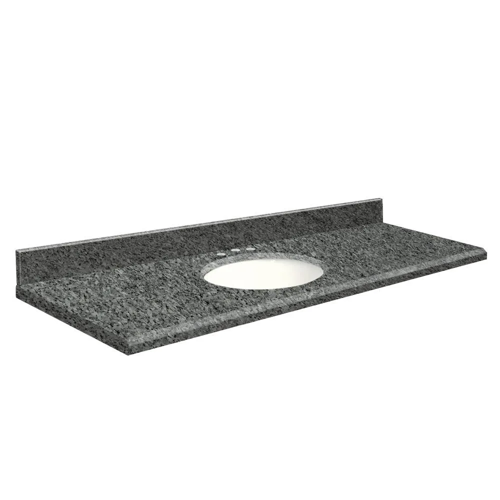 Transolid 61-in Blue Pearl Granite Single Sink Bathroom Vanity Top with Backsplash and Undermount Sink, photo 3 of 4