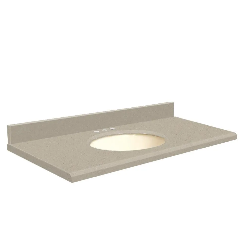 Transolid 31-in Olympia Gray Quartz Single Sink Bathroom Vanity Top, photo 3 of 4
