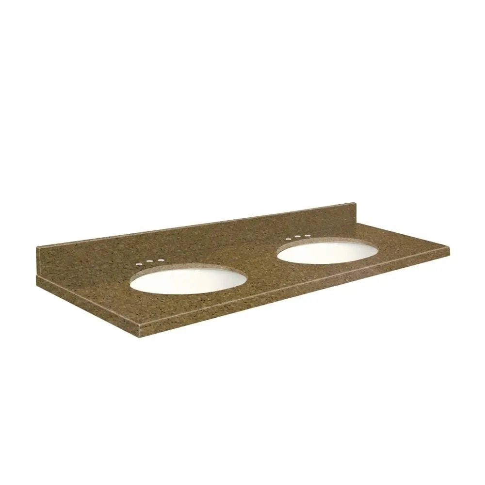 Transolid 61-in Capri Cliffs Quartz Double Sink Bathroom Vanity Top with Backsplash, photo 3 of 4