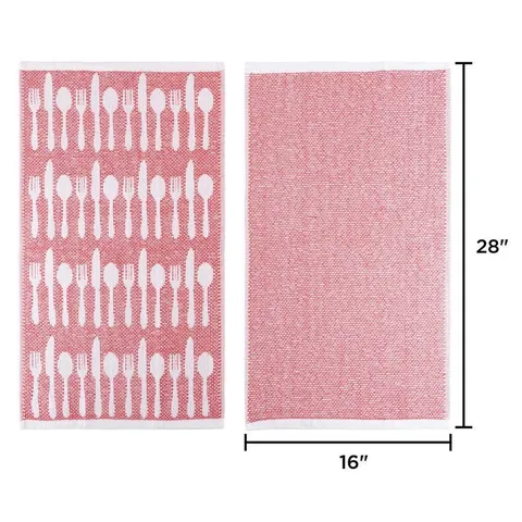 Multi-Color Flatware Design Chic Pattern Weave Cotton Kitchen Towel Set