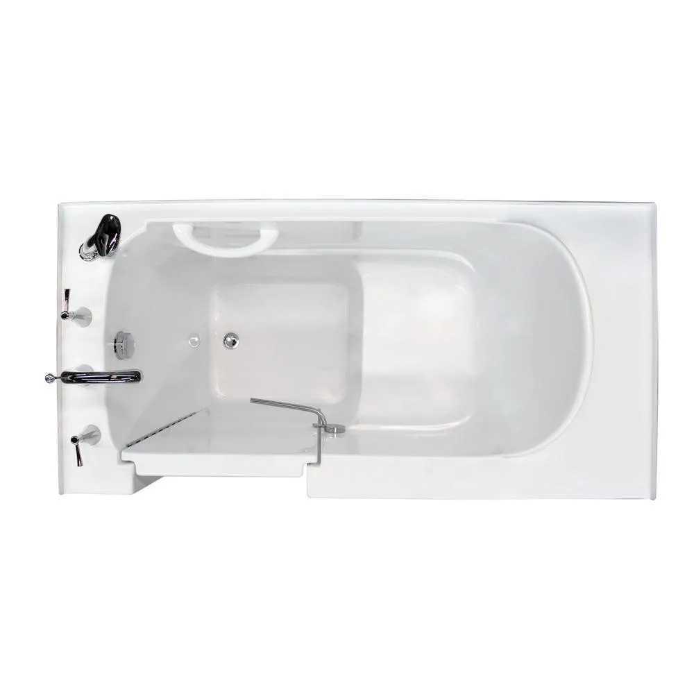 Universal Tubs HD Series 60 in. Left-Drain Step-In Walk-In Soaking Bathtub in White, photo 4 of 16