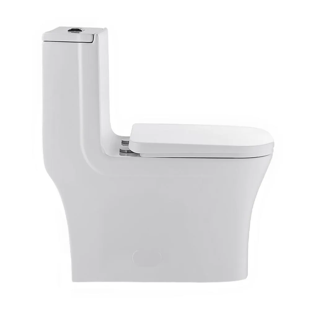 Concorde 1-Piece 0.8/1.28 GPF Dual Flush Square Elongated Toilet in White, photo 6 of 15