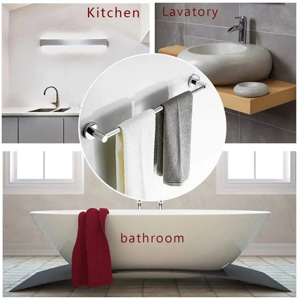 ruiling 24 in. Wall Mount Towel Bar in Stainless Steel Polished Chrome, photo 3 of 9