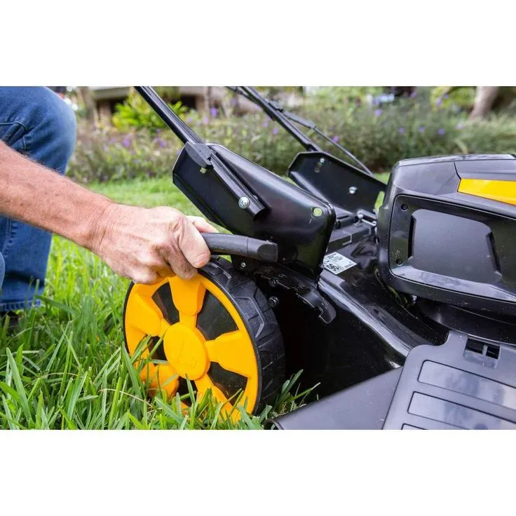 MOWOX 19 in. 62-Volt, 2-n-1 RWD Self Propelled Cordless High Wheel Walk Behind Mower with 4 Ah Lith-ion Battery and Charger, photo 4 of 6