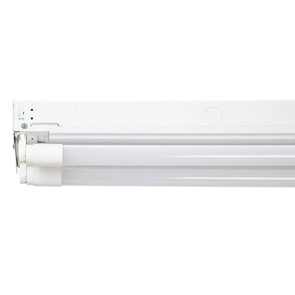 4 ft. 2-Light T8 Industrial LED White Strip Light with 1800 Lumen LED Tubes 5000K, photo 3 of 5