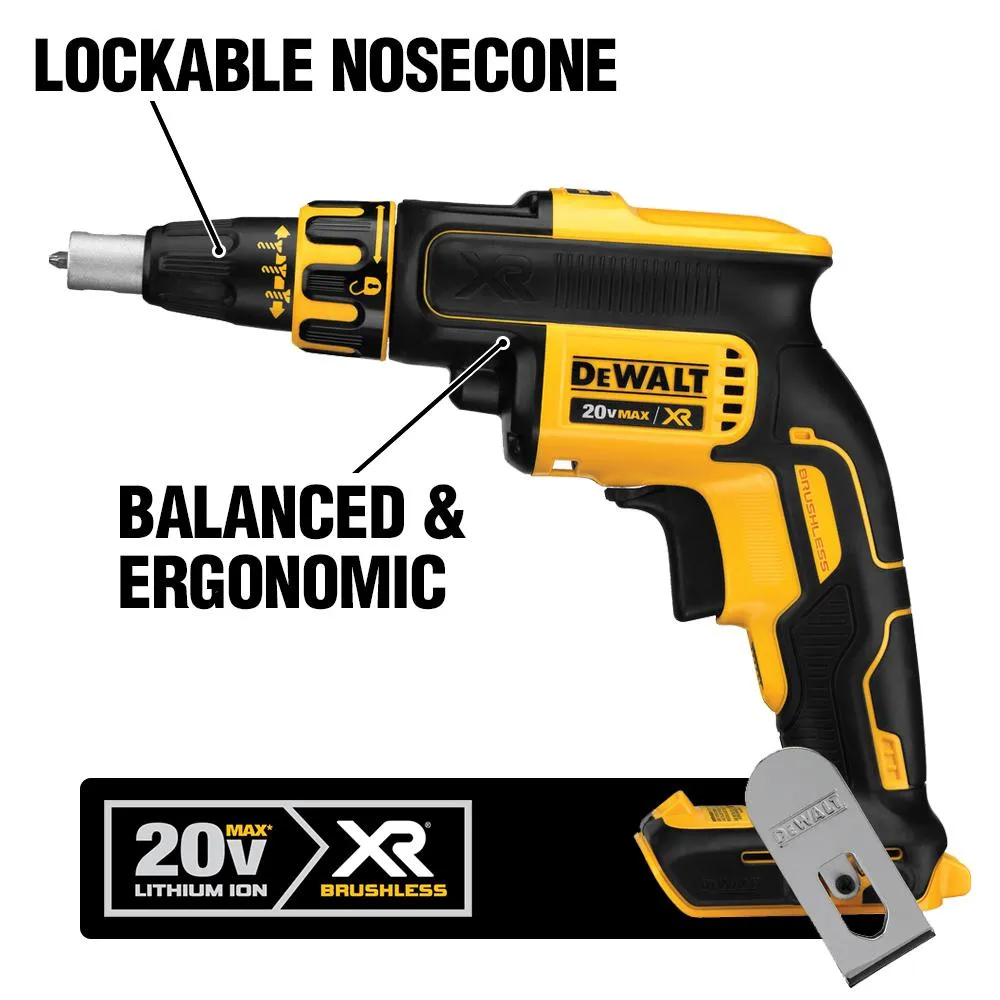 DEWALT 20-Volt MAX XR Lithium-Ion Cordless Brushless Drywall Screw Gun (Tool-Only), photo 3 of 10
