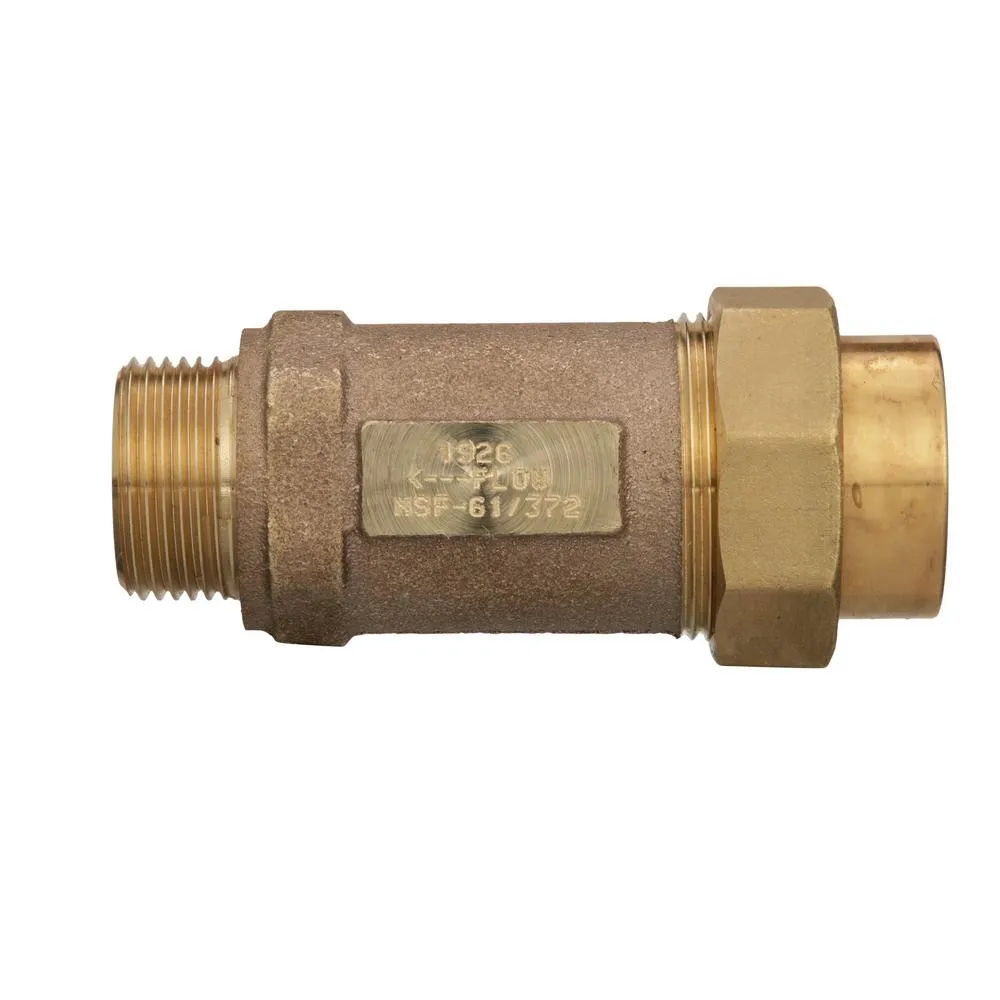 Zurn-Wilkins 1 in. Union FMTC Inlet x 1 in. MMTC Outlet Lead-Free Bronze Dual Check Valve, photo 2 of 6