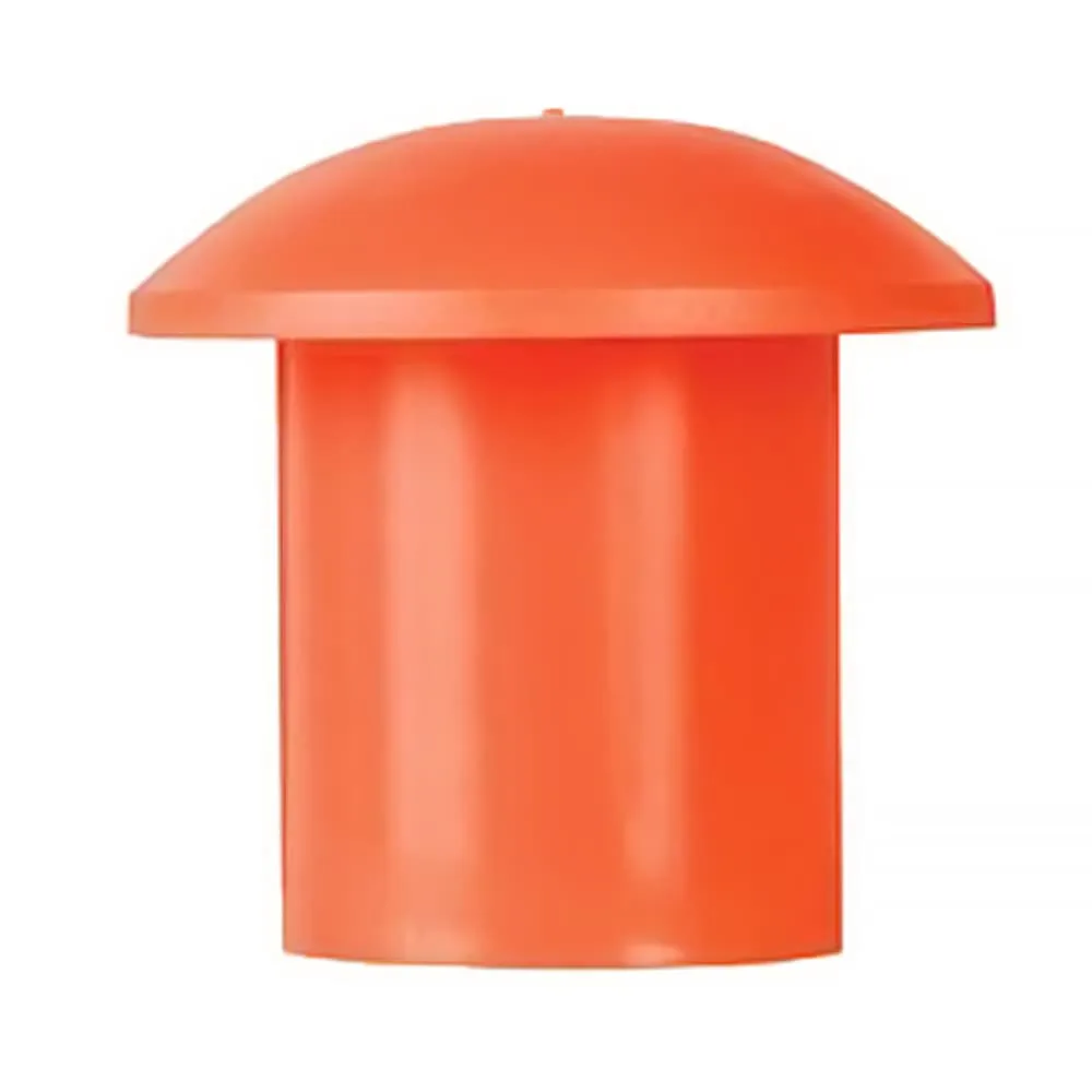 ProWorx Mushroom Rebar Safety Caps, #3 to #8 Rebar, Bright Orange Plastic, 25-Pack, photo 2 of 6