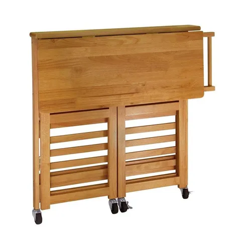 Brown Wood Base with Wood Top Kitchen Cart (17.2 × 37.8 × 34.6 in)