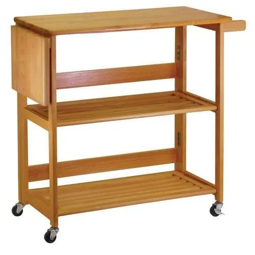 Winsome Wood Brown Wood Base with Wood Top Kitchen Cart (17.2-in x 37.8-in x 34.6-in), photo 2 of 2