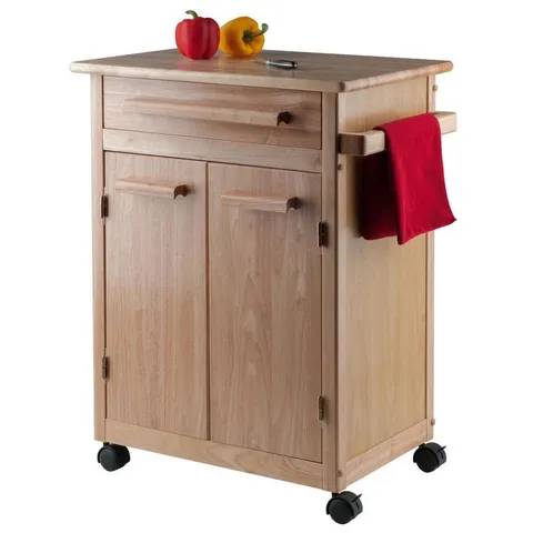 Brown Composite Base with Composite Wood Top Kitchen Cart