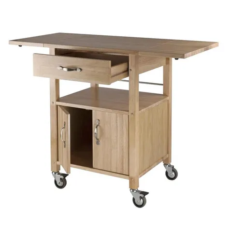 Brown Composite Base with Composite Wood Top Kitchen Cart