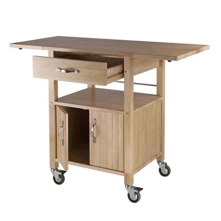 Winsome Wood Brown Composite Base with Composite Wood Top Kitchen Cart (20.2-in x 43.3-in x 33.1-in), photo 2 of 4