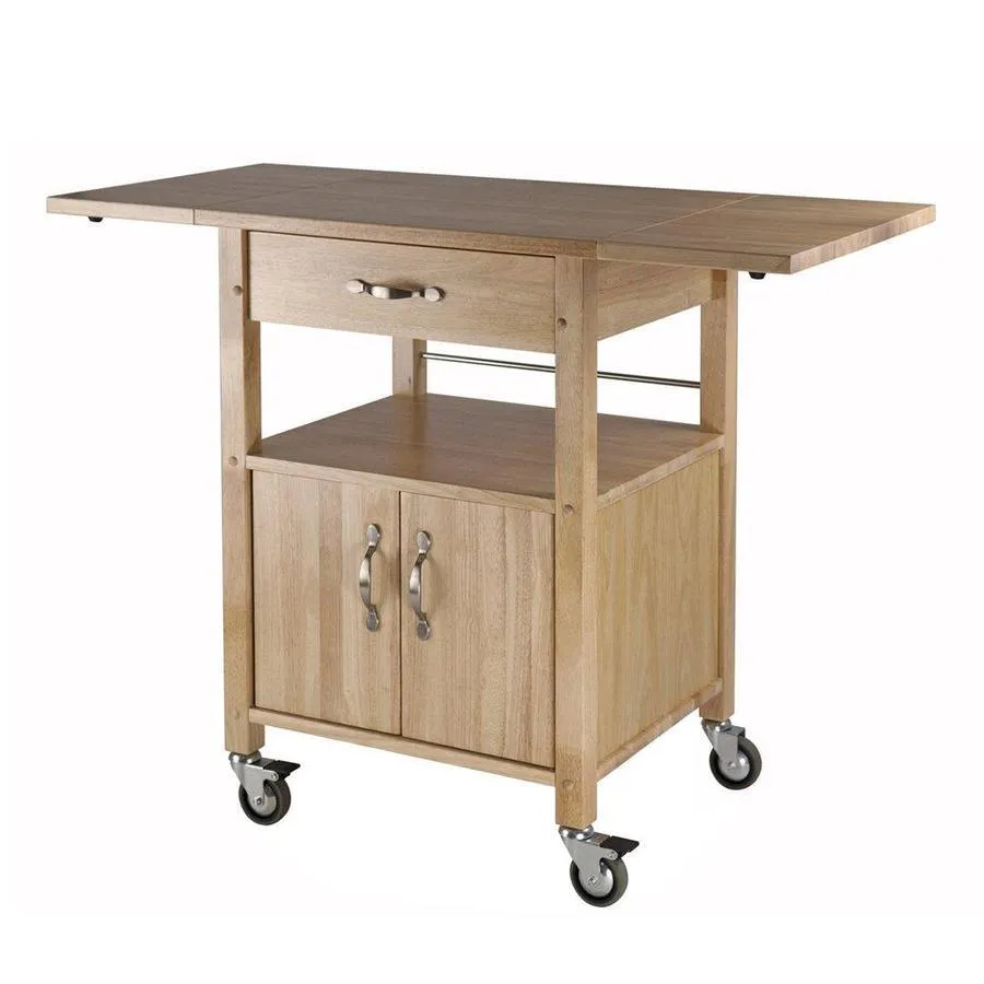 Winsome Wood Brown Composite Base with Composite Wood Top Kitchen Cart (20.2-in x 43.3-in x 33.1-in), photo 3 of 4