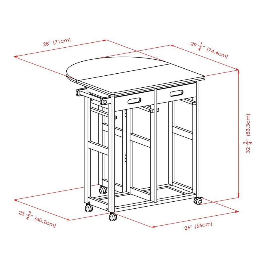 Winsome Wood Brown Composite Base with Composite Wood Top Kitchen Island (29.29-in x 29.7-in x 32.79-in), photo 13 of 17