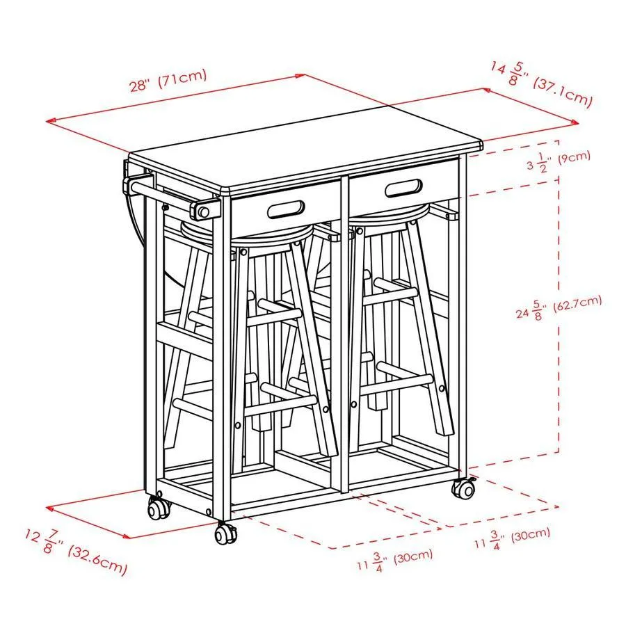 Winsome Wood Brown Composite Base with Composite Wood Top Kitchen Island (29.29-in x 29.7-in x 32.79-in), photo 14 of 17