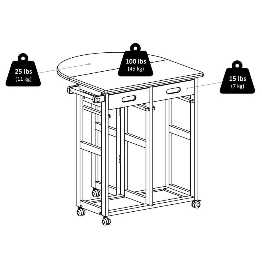 Winsome Wood Brown Composite Base with Composite Wood Top Kitchen Island (29.29-in x 29.7-in x 32.79-in), photo 15 of 17