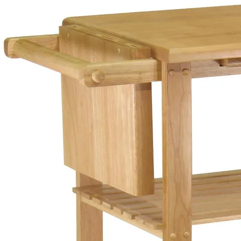 Brown Composite Base with Composite Wood Top Kitchen Cart