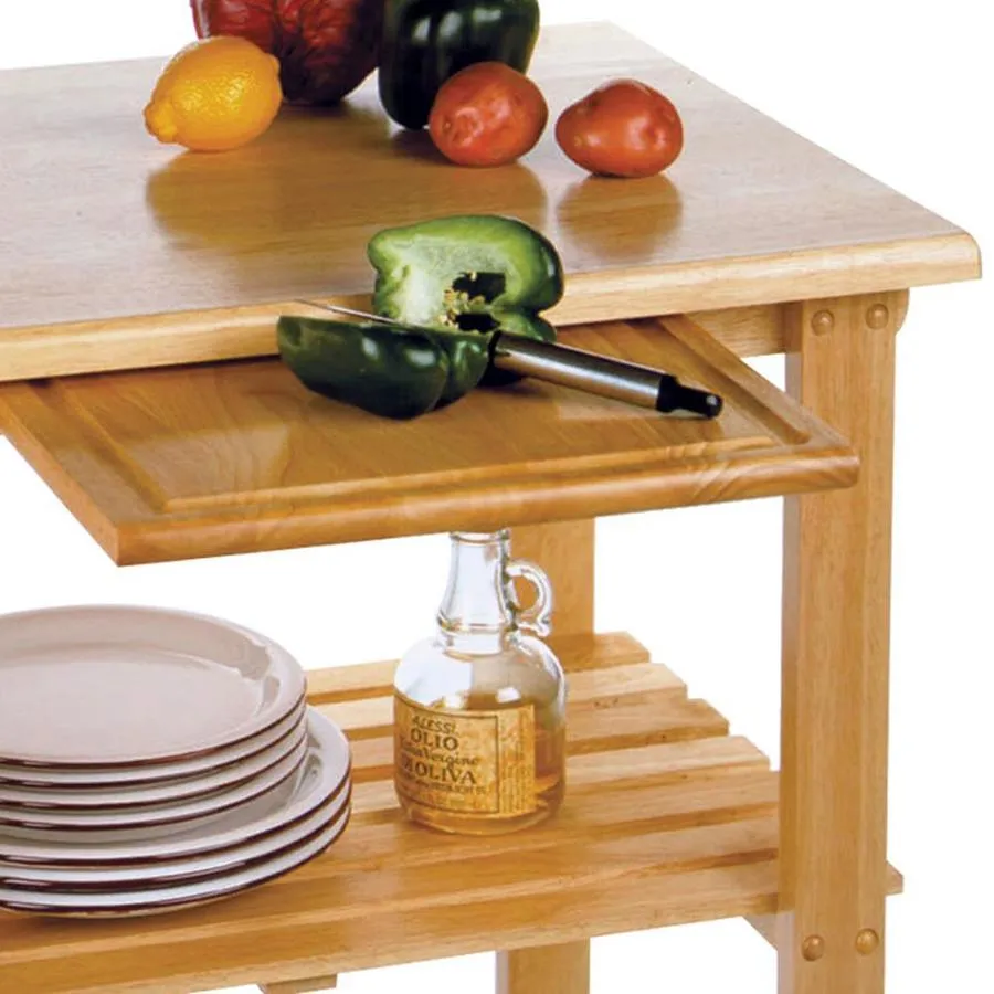 Winsome Wood Brown Composite Base with Composite Wood Top Kitchen Cart (20.47-in x 33.19-in x 31.93-in), photo 2 of 3