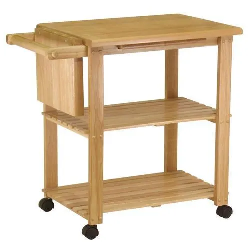 Winsome Wood Brown Composite Base with Composite Wood Top Kitchen Cart (20.47-in x 33.19-in x 31.93-in), photo 3 of 3