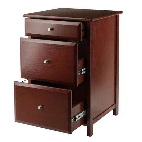 Delta Walnut 3-drawer File Cabinet