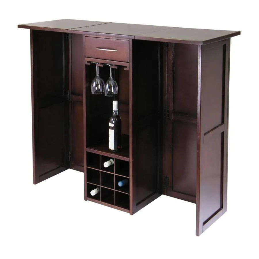 Winsome Wood Newport 50-in x 40.16-in Beechwood Brown Rectangle Cabinet Bar, photo 2 of 5