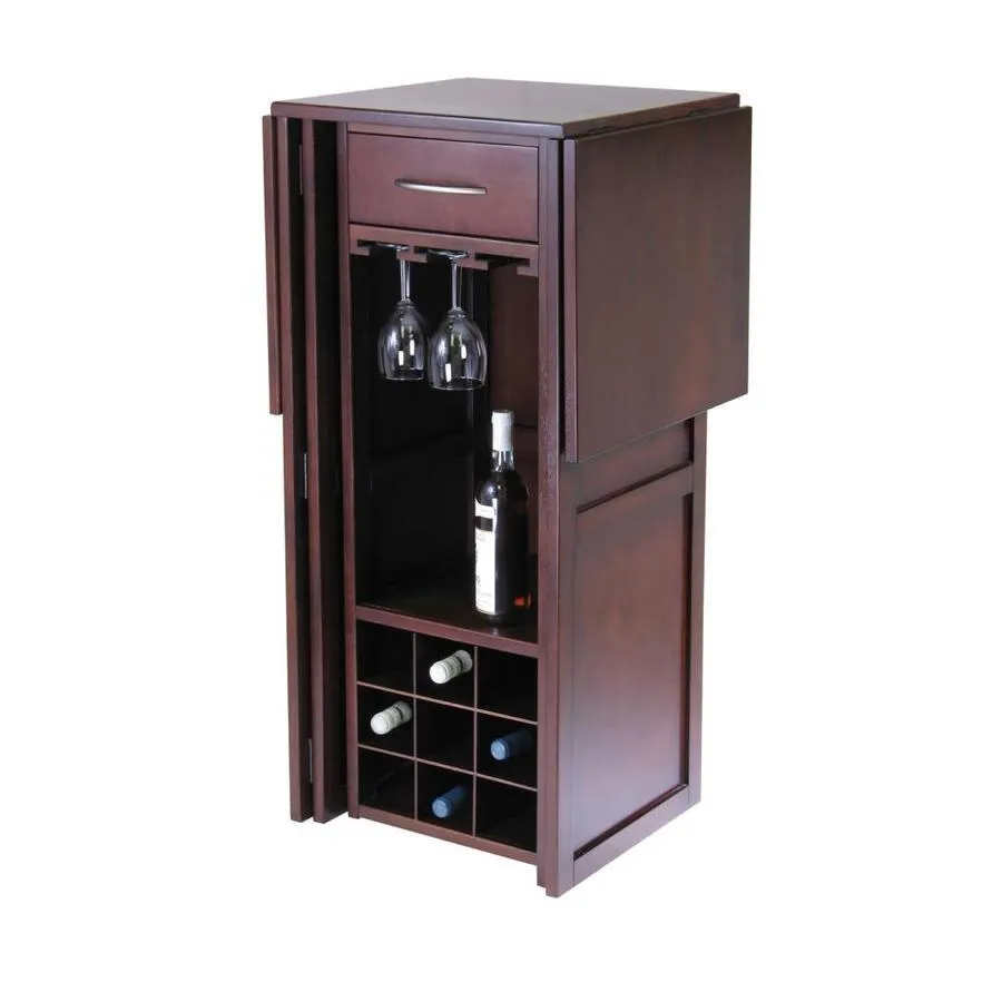 Winsome Wood Newport 50-in x 40.16-in Beechwood Brown Rectangle Cabinet Bar, photo 3 of 5